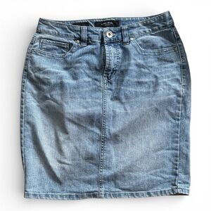 Y2K Nine West Jeans Light Blue Denim Pencil Stretch Skirt Sz 4